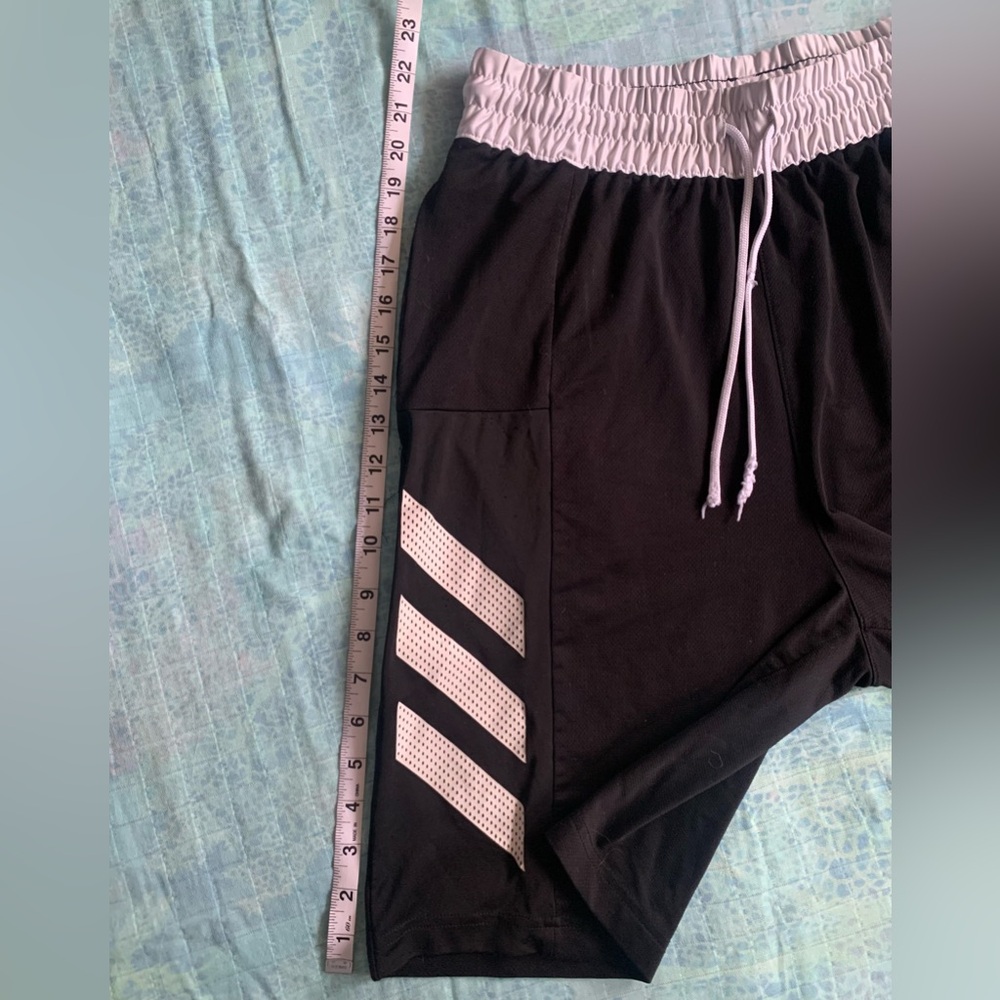 Adidas Men's Aeroready Basketball Club Shorts With Pockets Black/White Large - Picture 8 of 11